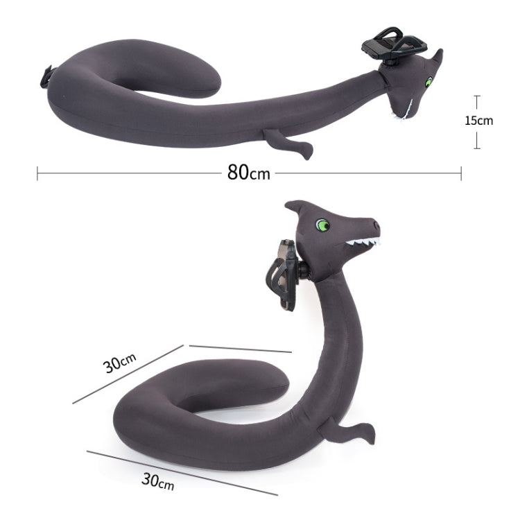 Dinosaur Phone Holder Neck Pillow Lazy Hanging Neck U-shaped Pillow(Dark Gray) - Cushions & Pillows by PMC Jewellery | Online Shopping South Africa | PMC Jewellery | Buy Now Pay Later Mobicred