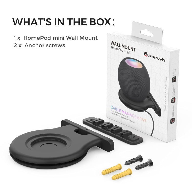 For Apple HomePod Mini AhaStyle PT149 Smart Speaker Stand(Black) - Speaker Bracket by AhaStyle | Online Shopping South Africa | PMC TechLife | Buy Now Pay Later Mobicred