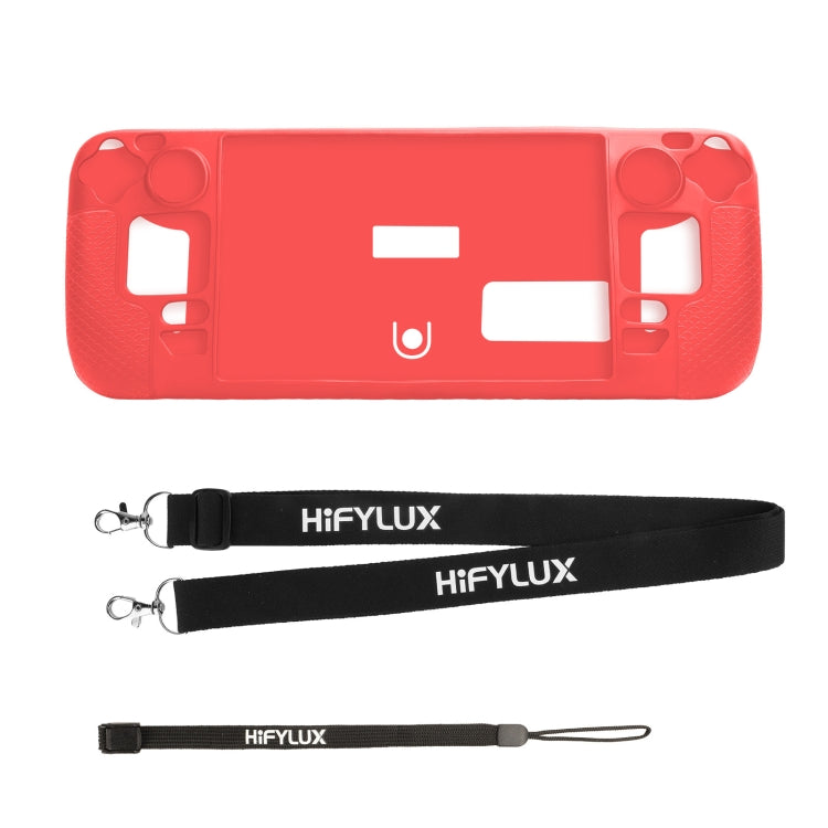 For Steam Deck Hifylux ST-PF14 Game Console Silicone Case Anti-scratch Non-slip Handheld Case Lanyard(Red) - Accessories by PMC TechLife | Online Shopping South Africa | PMC TechLife