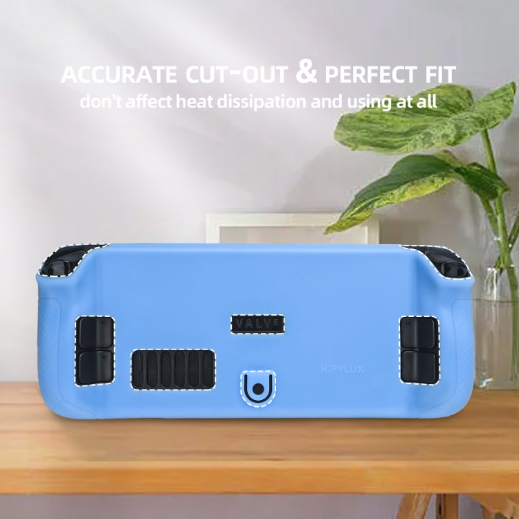 For Steam Deck Hifylux ST-PF14 Game Console Silicone Case Anti-scratch Non-slip Handheld Case Lanyard(Blue) - Accessories by PMC TechLife | Online Shopping South Africa | PMC TechLife