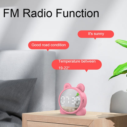 P1 Mini Card Mirror Clock Wireless Bluetooth Speaker with FM Radio(Light Green) - Mini Speaker by PMC Jewellery | Online Shopping South Africa | PMC Jewellery