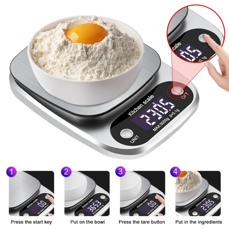 Small Multifunctional Kitchen High Precision Electronic Scale LCD Digital Display Food Scale, Model: 5kg/ 0.1g - Kitchen Scales by PMC Jewellery | Online Shopping South Africa | PMC Jewellery