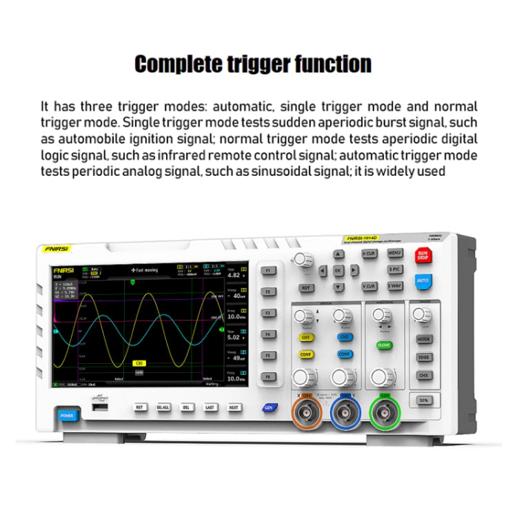 FNIRSI 1014D +P4100 Probe 2 in 1 Dual-channel 100M Bandwidth Digital Oscilloscope 1GS Sampling Signal Generator, US Plug - Digital Multimeter by FNIRSI | Online Shopping South Africa | PMC Jewellery | Buy Now Pay Later Mobicred