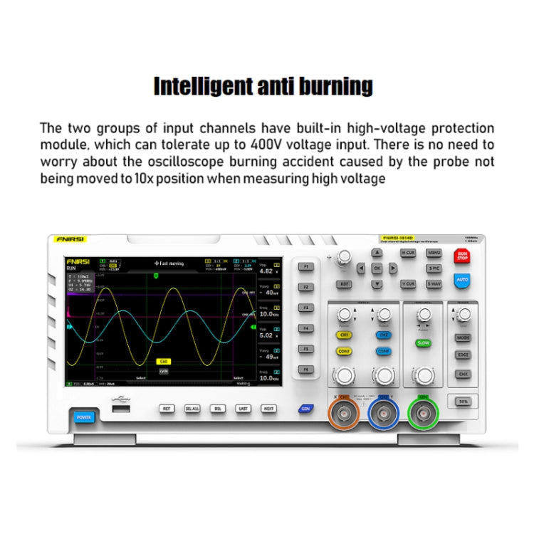 FNIRSI 1014D +P4100 Probe 2 in 1 Dual-channel 100M Bandwidth Digital Oscilloscope 1GS Sampling Signal Generator, US Plug - free shipping - PMC TechLife - Order now!
