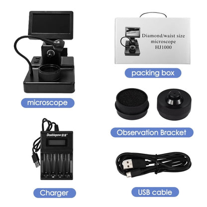 HJ1000 50-1000X 3000mAh Diamond Waist Code Microscope GIA Jewelry Waist Code Instrument - Digital Microscope by PMC Jewellery | Online Shopping South Africa | PMC Jewellery | Buy Now Pay Later Mobicred