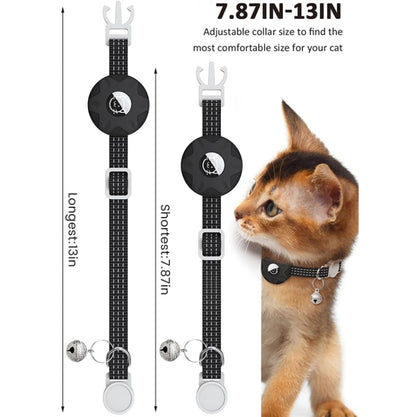 For AirTag Tracker Silicone Case Reflective Pet Cat Collar With Bell(Black) -  by PMC Jewellery | Online Shopping South Africa | PMC Jewellery