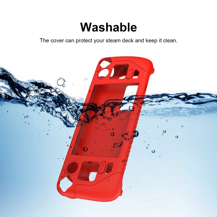 For Steam Deck Game Controller Soft Silicone Protective Cover Case With 4pcs Key Cap(Luminous Blue) - Accessories by PMC TechLife | Online Shopping South Africa | PMC TechLife