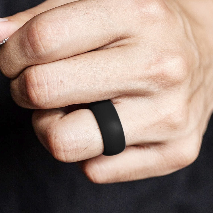 SiR013 8.7mm Curved Outdoor Sports Silicone Ring, Size: No.10(Black) - Rings by PMC Jewellery | Online Shopping South Africa | PMC Jewellery