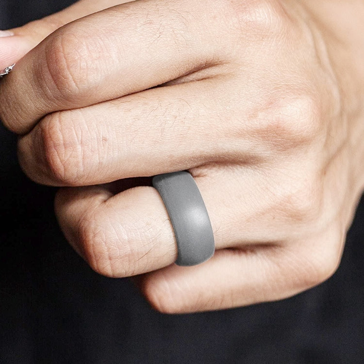 SiR013 8.7mm Curved Outdoor Sports Silicone Ring, Size: No.11(Light Grey) - Rings by PMC Jewellery | Online Shopping South Africa | PMC Jewellery