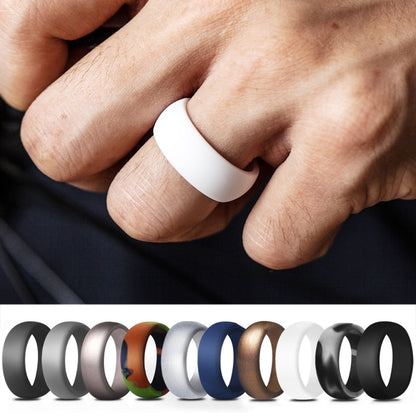 SiR013 8.7mm Curved Outdoor Sports Silicone Ring, Size: No.10(Silver) - Rings by PMC Jewellery | Online Shopping South Africa | PMC Jewellery