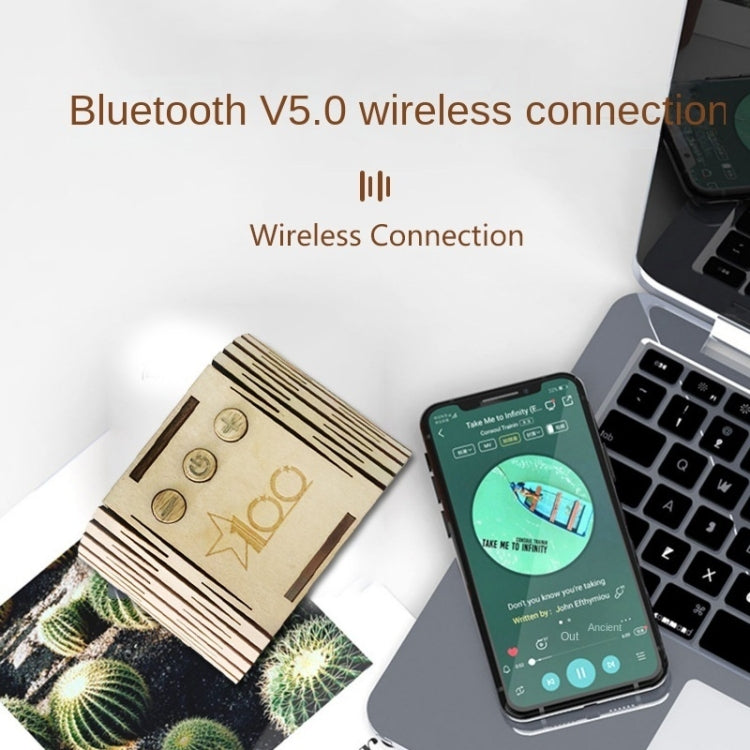 BT813X Solid Wood Ambient Light Wireless Bluetooth Speaker Home Night Light Wood Carving Pattern Audio(Wood Color) - Mini Speaker by PMC TechLife | Online Shopping South Africa | PMC TechLife