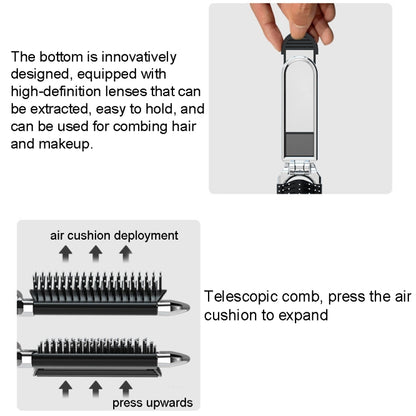 2 in 1 Massage Air Cushion Comb Mirror Integrated Comb Portable Folding Comb - Combs by PMC Jewellery | Online Shopping South Africa | PMC Jewellery