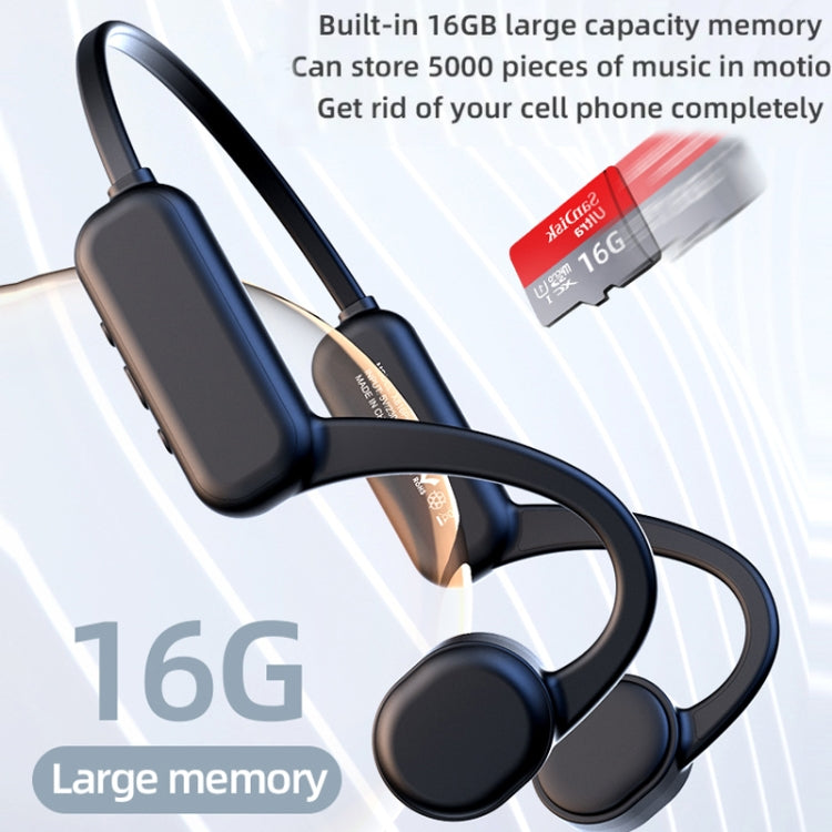 DG-X18 Bone Conduction Bluetooth Headphones Swimming IPX8 Waterproof Sports Headphones, Memory Capacity: 16G(English Black) - Sport Earphone by PMC Jewellery | Online Shopping South Africa | PMC Jewellery