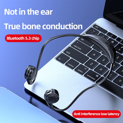 M2 Bone Conduction Earphones Running Stereo To Ear Bluetooth Earphones(Black + Blue) - Neck-mounted Earphone by PMC Jewellery | Online Shopping South Africa | PMC Jewellery