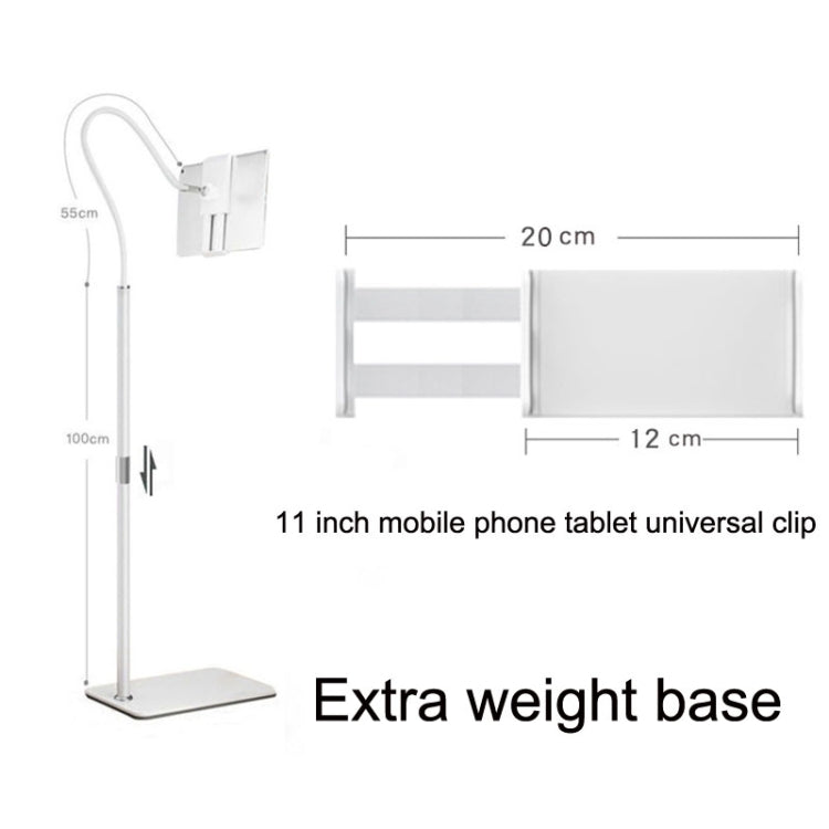 155cm Mobile Phone Tablet Live Broadcast Bedside Lifting Bracket Telescopic Floor Stand (White) - Lazy Bracket by PMC Jewellery | Online Shopping South Africa | PMC Jewellery