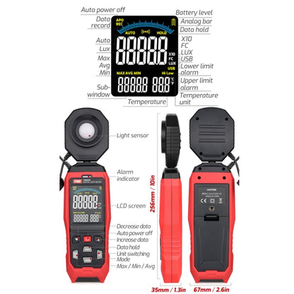 TASI TA632B USB Computer Connection Digital Illuminance Meter Lumen Tester Brightness Meter - Light & Sound Meter by TASI | Online Shopping South Africa | PMC Jewellery | Buy Now Pay Later Mobicred