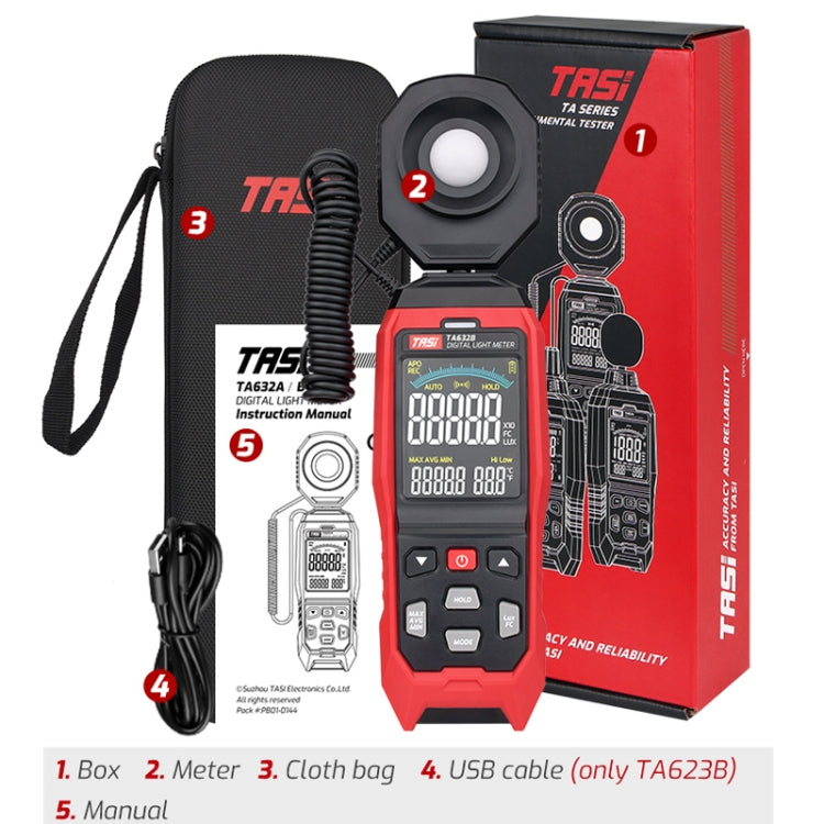 TASI TA632B USB Computer Connection Digital Illuminance Meter Lumen Tester Brightness Meter - Light & Sound Meter by TASI | Online Shopping South Africa | PMC Jewellery | Buy Now Pay Later Mobicred