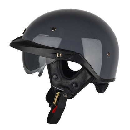 SOMAN Motorcycle Half Helmet Adjustable Helmet With Inner Mirror, Size: L(Cement Gray) - Helmets by SOMAN | Online Shopping South Africa | PMC Jewellery | Buy Now Pay Later Mobicred