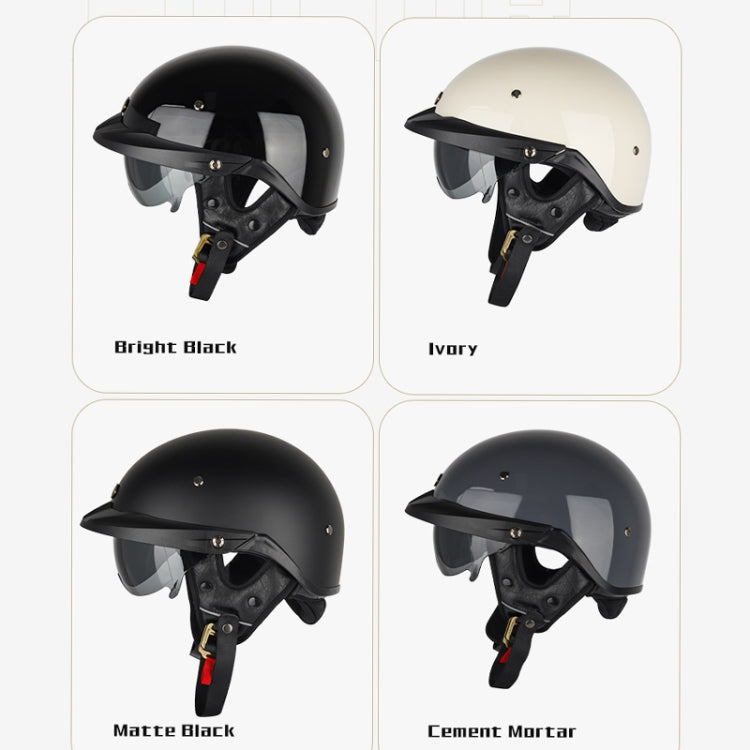 SOMAN Motorcycle Half Helmet Adjustable Helmet With Inner Mirror, Size: L(Cement Gray) - Helmets by SOMAN | Online Shopping South Africa | PMC Jewellery | Buy Now Pay Later Mobicred