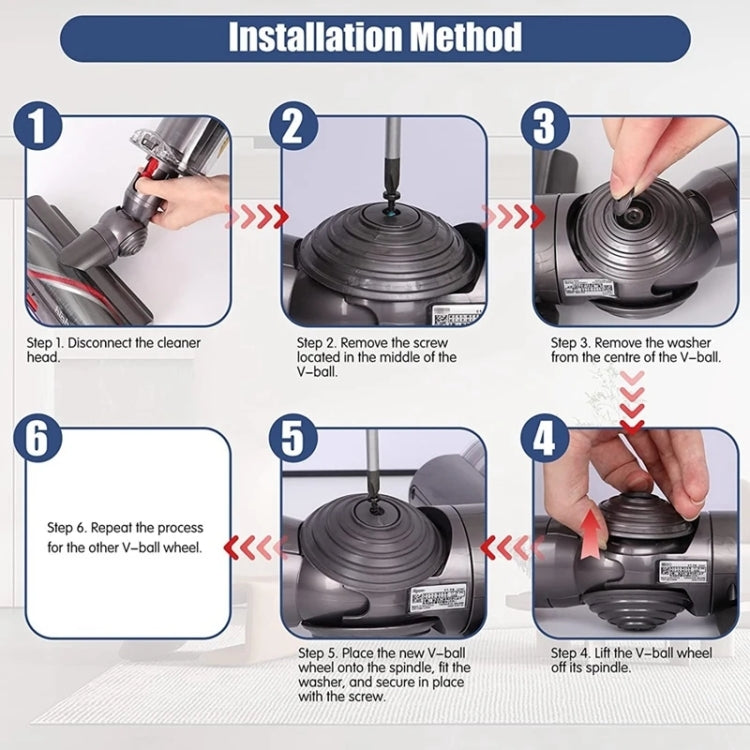 For Dyson V10 / V11 Vacuum Cleaner 100W High Torque Suction Head V-Ball Wheels - Dyson Accessories by PMC Jewellery | Online Shopping South Africa | PMC Jewellery