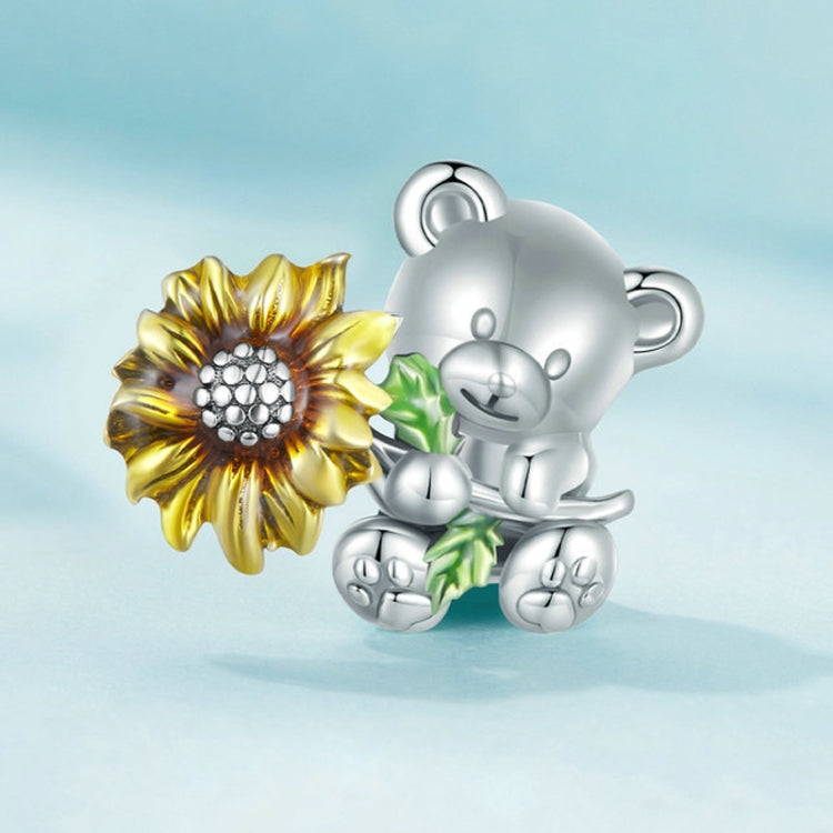 Cute Bear Sunflower DIY Beads S925 Sterling Silver Bracelet Accessories - Jewelry Accessories by PMC Jewellery | Online Shopping South Africa | PMC Jewellery