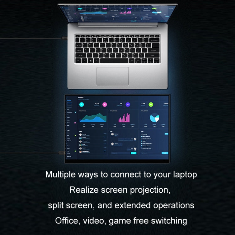 13.3 inch Touch Version 4K Portable External Extended Screen Display For Switch/PS5/Mobile Phone/Computer(AU Plug) - LCD Monitors by PMC TechLife | Online Shopping South Africa | PMC TechLife