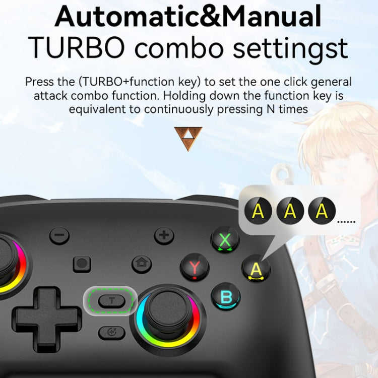 Wireless Bluetooth Somatosensory Vibration Gamepad for Nintendo Switch/Switch PRO, Color: Black Gold - Gamepads by PMC Jewellery | Online Shopping South Africa | PMC Jewellery