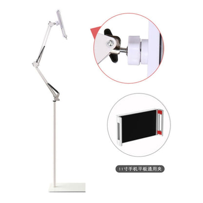 175cm Mobile Phone Tablet Live Broadcast Bedside Lifting Bracket Cantilever Floor Model (White) - Lazy Bracket by PMC Jewellery | Online Shopping South Africa | PMC Jewellery