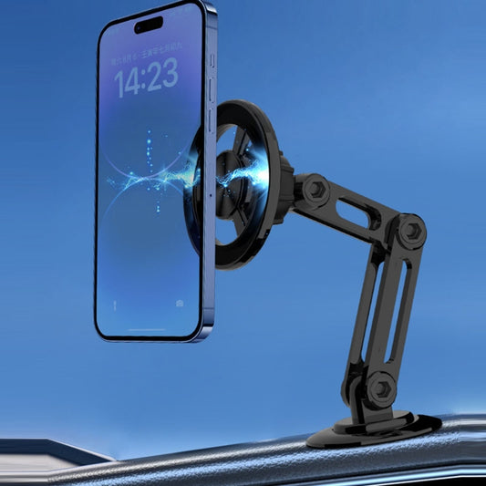 Magsafe Magnetic Mobile Phone Bracket Metal Car Navigation Folding Bracket(Black) - Car Holders by PMC Jewellery | Online Shopping South Africa | PMC Jewellery