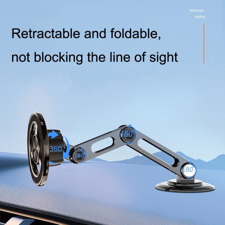 Magsafe Magnetic Mobile Phone Bracket Metal Car Navigation Folding Bracket(Black) - Car Holders by PMC TechLife | Online Shopping South Africa | PMC TechLife