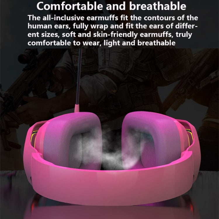 Ajazz AX368 Computer Game Audio Recognition RGB Headset 7.1 Channel Version (Pink) - Multimedia Headset by Ajazz | Online Shopping South Africa | PMC Jewellery