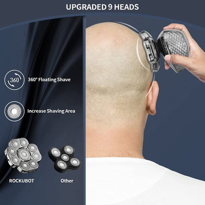 Single Machine 9 Knife Head Multifunctional USB Shaver Full Body Water Washing Shaver Men Hair Bald - Electric Shavers by PMC Jewellery | Online Shopping South Africa | PMC Jewellery