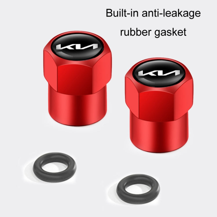 3sets/12pcs For KIA KN Car Tire Valve Core Decorative Metal Cap(Red) - Tire Valve Caps by PMC TechLife | Online Shopping South Africa | PMC TechLife