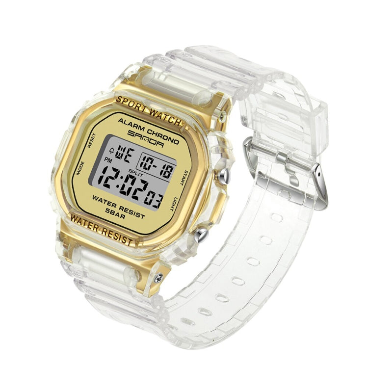 SANDA 2009 Multifunctional Sports Waterproof Calendar Watch(Gold) - Sport Watches by SANDA | Online Shopping South Africa | PMC Jewellery