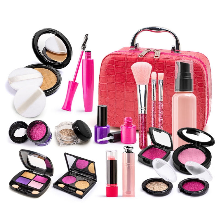 Girls Simulation Dressing Makeup Box Play House Non-toxic Cosmetics Set, Style: 21 In 1 Rose Leather Bag - Pretend Play Toys by PMC Jewellery | Online Shopping South Africa | PMC Jewellery