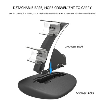 iplay HBP-253 For PS5 Game Wireless Handle Double Charging Base Placement Bracket(White) - Charger & Power by iplay | Online Shopping South Africa | PMC Jewellery