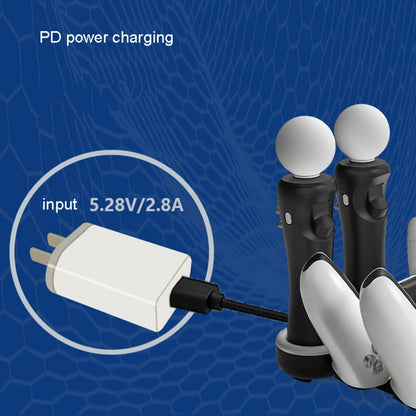 Iplay HBP-301 For PS5 / PS VR MOVE Controller Handle Dual Seat Charger 4 In 1 Charger(Black) - Charger & Power by iplay | Online Shopping South Africa | PMC Jewellery | Buy Now Pay Later Mobicred