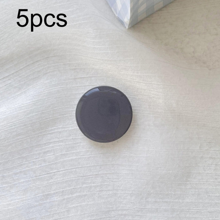 5pcs Solid Color Drop Glue Airbag Bracket Mobile Phone Ring Buckle(Charcoal Black) - Ring Holder by PMC Jewellery | Online Shopping South Africa | PMC Jewellery