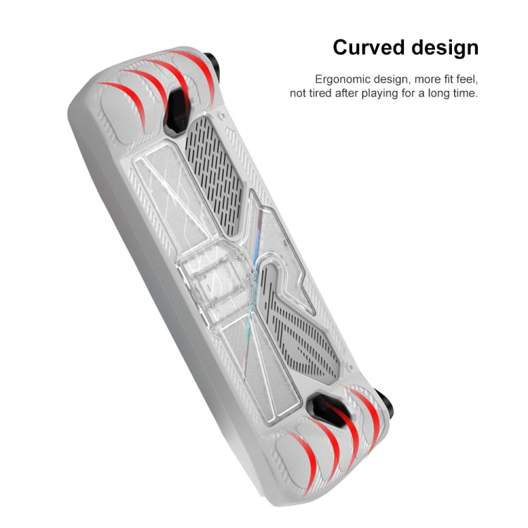 For ASUS Rog Ally Game Console PC+TPU Protective Case Cover With Bracket(White+Transparent) - Cases by PMC TechLife | Online Shopping South Africa | PMC TechLife | Buy Now Pay Later Mobicred