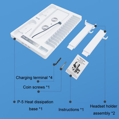 iplay for PS5 Host Cooling Handle Charging Base with Disc Storage Rack(White) - Holder by iplay | Online Shopping South Africa | PMC Jewellery