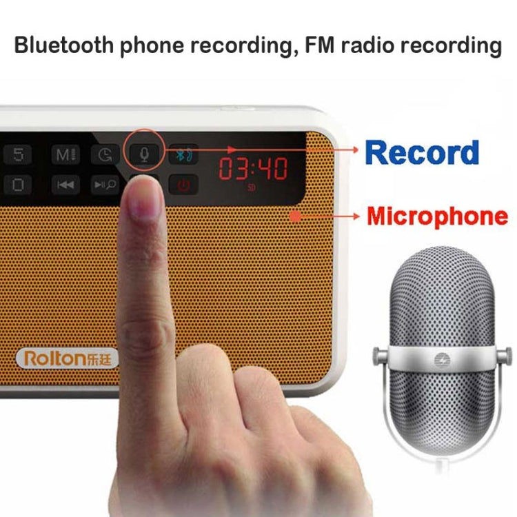 Rolton E500 Bluetooth Speaker 2.1-Channel Built-In Microphone Supports FM Radio(Orange) - Mini Speaker by Rolton | Online Shopping South Africa | PMC Jewellery | Buy Now Pay Later Mobicred