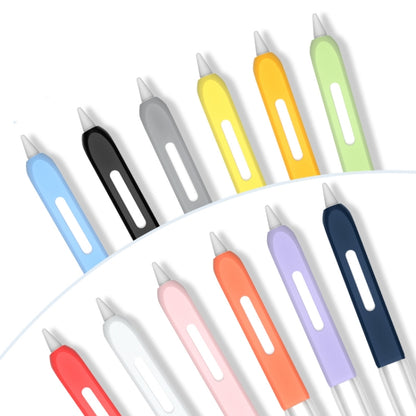 For Apple Pencil 2 Non-Slip Anti-Fall Translucent Segmented Pen Case(Crescent White) - Pencil Accessories by PMC Jewellery | Online Shopping South Africa | PMC Jewellery