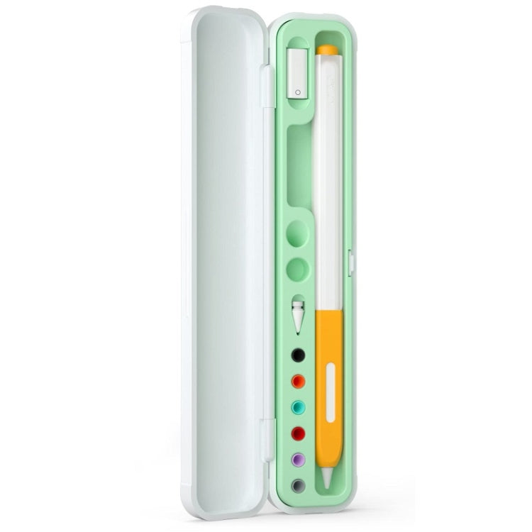 For Apple Pencil 1/2 Capacitance Pen Adapter Accessory Storage Box(Green) - Pencil Accessories by PMC TechLife | Online Shopping South Africa | PMC TechLife