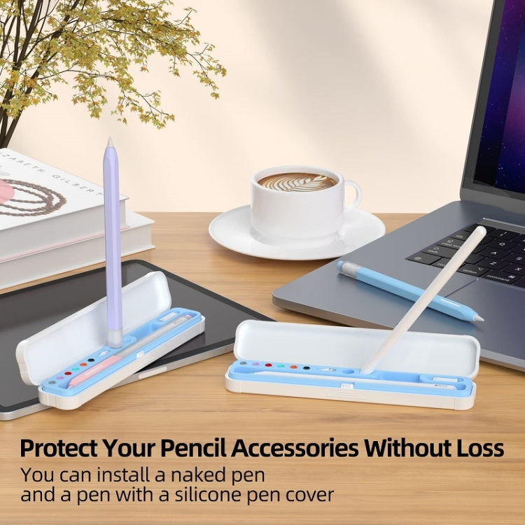 For Apple Pencil 1/2 Capacitance Pen Adapter Accessory Storage Box(Lavender Purple) - Pencil Accessories by PMC Jewellery | Online Shopping South Africa | PMC Jewellery