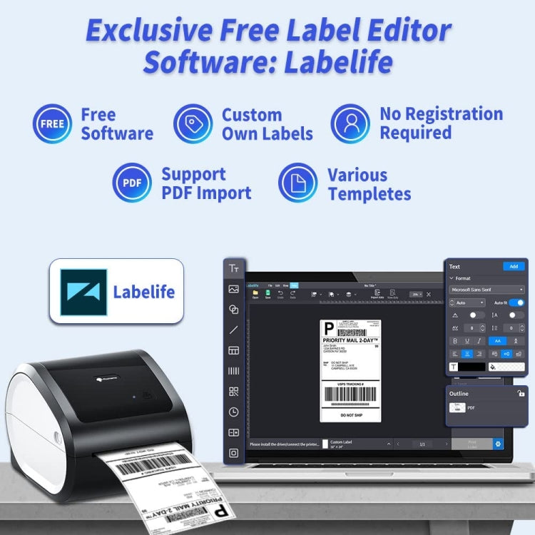 Phomemo D520-BT Bluetooth Thermal Shipping Label Printer Wireless Desktop Printer For Barcode Address Labels, Size: EU(Pink White) - free shipping - PMC TechLife - Order now!