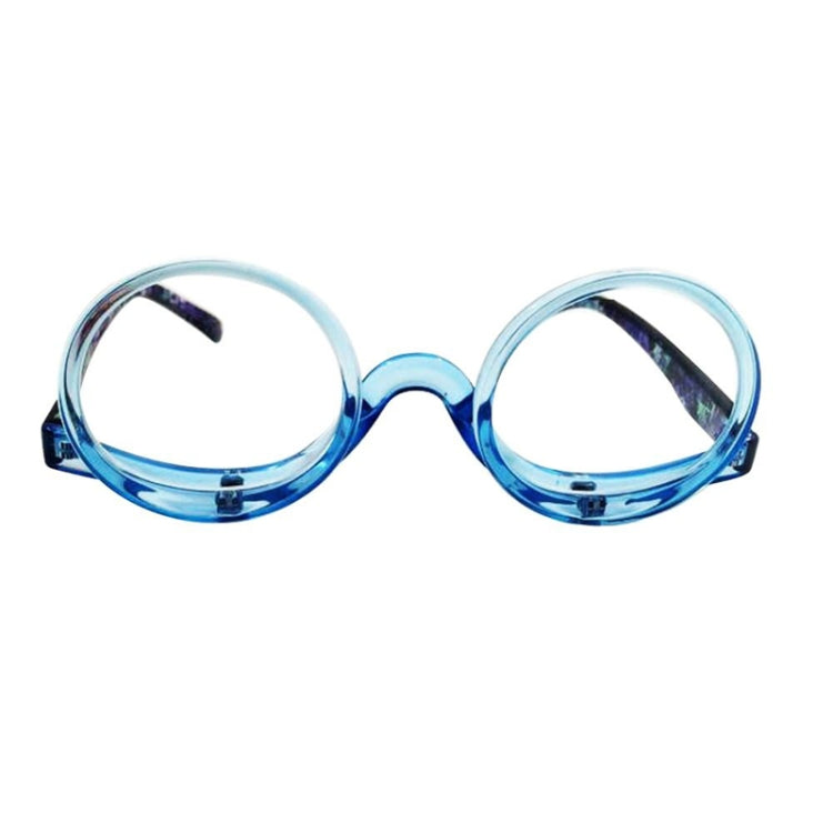 Makeup Magnifying Glass Presbyopic Glasses Flip Swivel Reading Glasses, Degree: +150(Blue Frame) - Presbyopic Glasses by PMC Jewellery | Online Shopping South Africa | PMC Jewellery