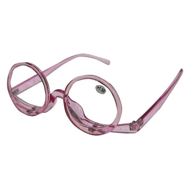 Makeup Magnifying Glass Presbyopic Glasses Flip Swivel Reading Glasses, Degree: +150(Violet Pink) - Presbyopic Glasses by PMC Jewellery | Online Shopping South Africa | PMC Jewellery