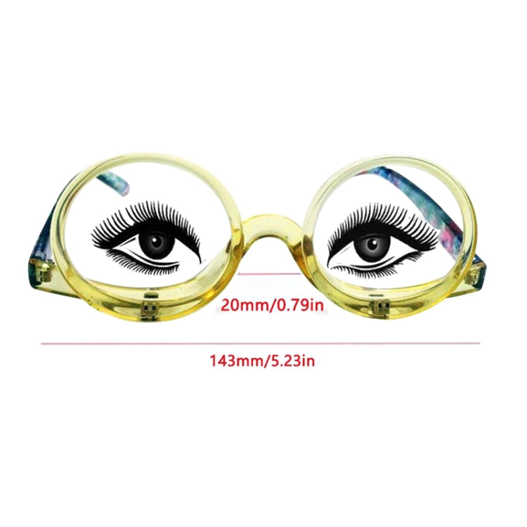 Makeup Magnifying Glass Presbyopic Glasses Flip Swivel Reading Glasses, Degree: +200(Yellow Frame) - Presbyopic Glasses by PMC Jewellery | Online Shopping South Africa | PMC Jewellery