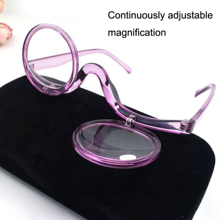 Makeup Magnifying Glass Presbyopic Glasses Flip Swivel Reading Glasses, Degree: +100(Wine Red) - Presbyopic Glasses by PMC Jewellery | Online Shopping South Africa | PMC Jewellery