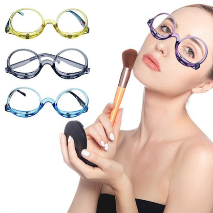 Makeup Magnifying Glass Presbyopic Glasses Flip Swivel Reading Glasses, Degree: +100(Wine Red) - Presbyopic Glasses by PMC Jewellery | Online Shopping South Africa | PMC Jewellery